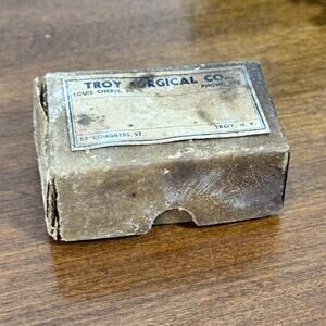 Antique Troy Surgical Co Louis Cheris Pharmacy Medical Box Troy NY Advertising
